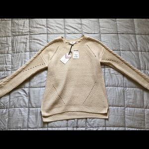 Cream long sleeve knit sweater